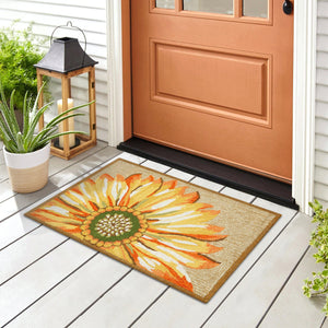 Trans Ocean Liora Manne Frontporch Sunflower Indoor/Outdoor Mat - Vibrant Floral Design For Any Space Yellow Polyester,Acrylic Ftp12141709