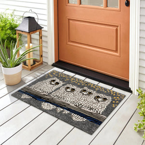 Trans Ocean Liora Manne Frontporch Owls Area Rug - Stylish Indoor/Outdoor Mat For Nature Lovers And Cabins Grey Polyester,Acrylic Ftp34144347