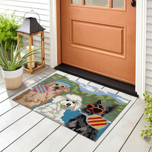 Trans Ocean Liora Manne Frontporch Pickled Pups Indoor/Outdoor Rug - Whimsical Pet Design For All Spaces Multi Polyester,Acrylic Ftp12465944