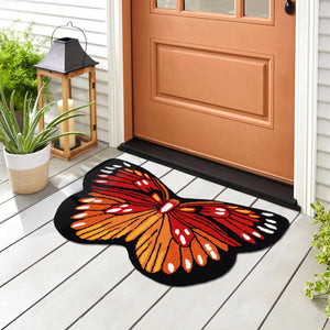Trans Ocean Liora Manne Frontporch Monarch Indoor/Outdoor Area Rug - Stunning Butterfly Design For Any Space Orange Polyester,Acrylic Ftpf3459617