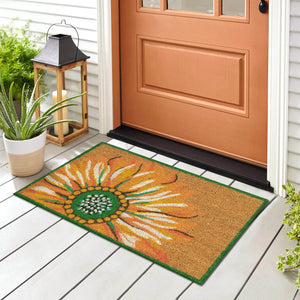 Trans Ocean Liora Manne Natura Sunflower Outdoor Mat - Vibrant Floral Design For A Bright, Welcoming Entryway Yellow Coir Ntr12203709