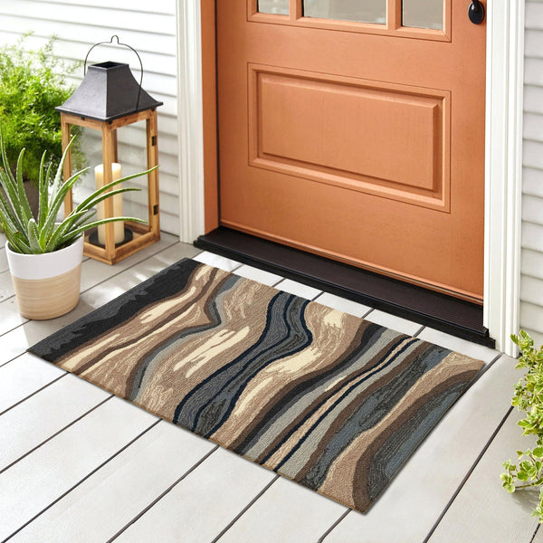 Trans Ocean Liora Manne Ravella Ipanema Indoor/Outdoor Rug - Coastal Contemporary Design For Any Space Blue Polypropylene,Acrylic Rvl23228503