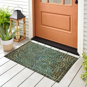 Trans Ocean Liora Manne Visions V Indoor/Outdoor Area Rug - Handcrafted Artistry With Durable Polyester Elegance Blue Polyester Vhi23325703
