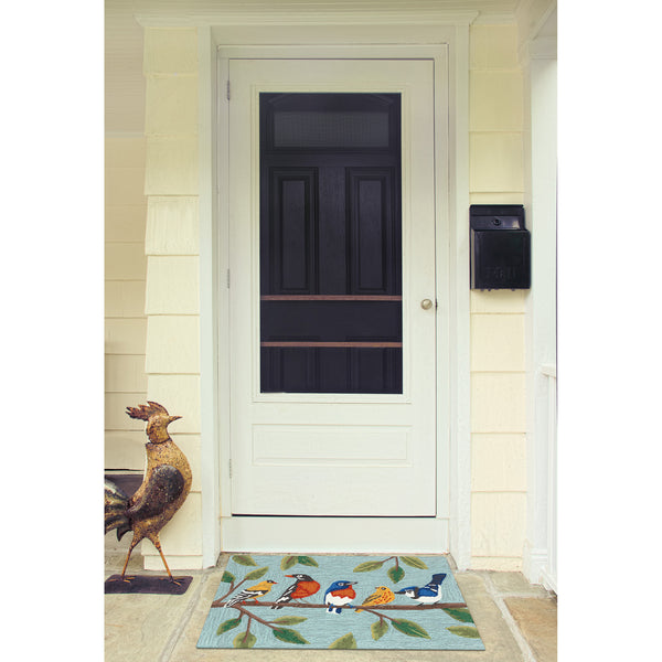 Trans Ocean Liora Manne Frontporch Indoor/Outdoor Rug - Charming Birds On Branch Design For Any Space Blue Polyester,Acrylic Ftp23467103