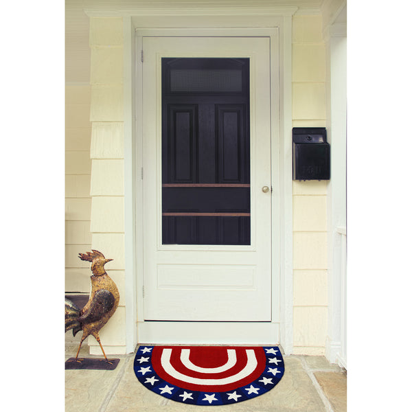 Trans Ocean Liora Manne Frontporch Patriotic Pendant Indoor/Outdoor Area Rug – Vibrant Americana Design For All Spaces Red Polyester,Acrylic Ftph2463724