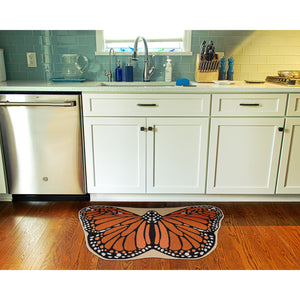 Trans Ocean Liora Esencia Monarch Butterfly Indoor/Outdoor Mat - Striking Orange Design, 3'3" X 1'9" Shape Orange Polypropylene,Polyester Ecn33961317