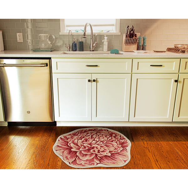 Trans Ocean Liora Manne Esencia Peony Indoor/Outdoor Non-slip Mat - Vibrant Floral Design For Any Space Orange Polypropylene,Polyester Ecnd3962317