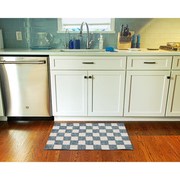 Trans Ocean Liora Manne Savannah Indoor Hand-tufted Wool Area Rug – Elegant Checkerboard Design For Modern Homes Blue Wool Pile Svh23951303