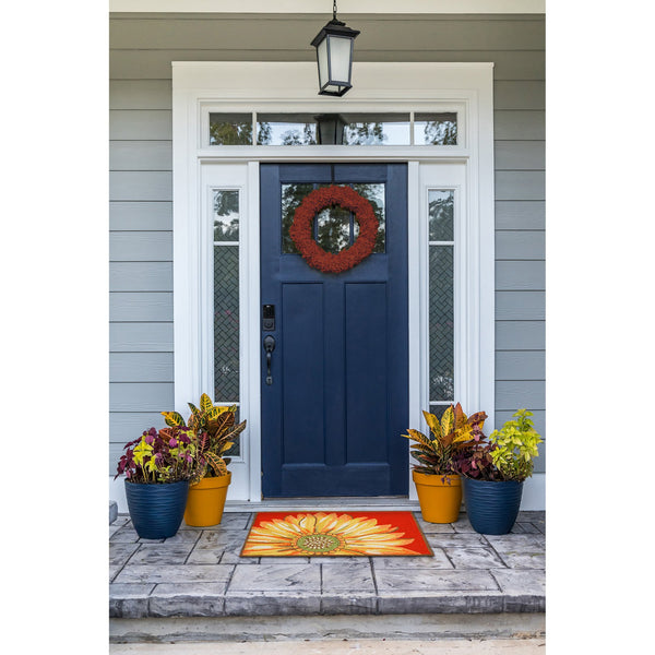 Trans Ocean Liora Manne Frontporch Sunflower Indoor/Outdoor Mat - Vibrant Floral Design For Any Space Red Polyester,Acrylic Ftp34141724