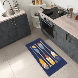 Trans Ocean Liora Manne Frontporch Nautical Paddles Indoor/Outdoor Mat - Vibrant Boating Design For Any Space Navy Polyester,Acrylic Ftpr5450833