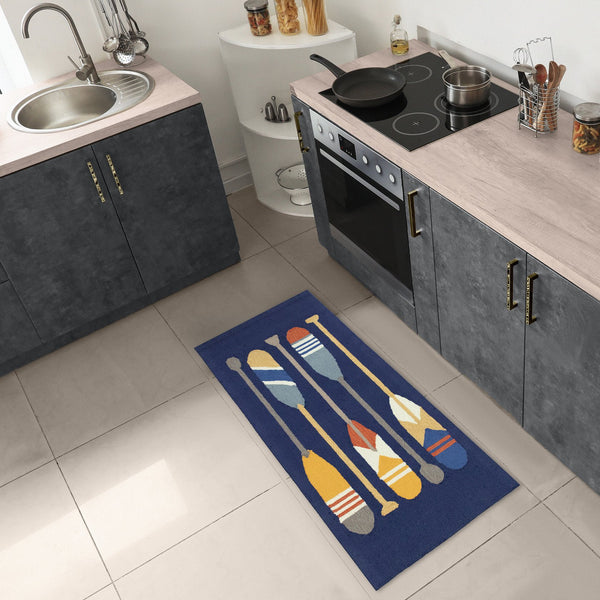 Trans Ocean Liora Manne Frontporch Nautical Paddles Indoor/Outdoor Mat - Vibrant Boating Design For Any Space Navy Polyester,Acrylic Ftpr5450833