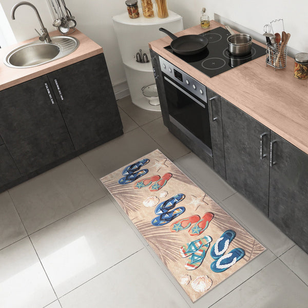 Trans Ocean Liora Manne Impressions Beachside Flip Flops Indoor Mat – Whimsical Coastal Decor For Your Home Natural Polyester Iprr5292712