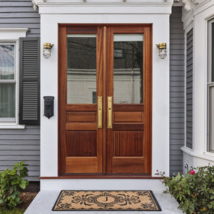 Trans Ocean Liora Manne Dwell Vine Outdoor Mat - Elegant Floral Design With Traditional Borders For Entryways Black Coir Pile Dwl24900448j