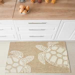 Trans Ocean Liora Manne Capri Turtle Handmade Indoor/Outdoor Area Rug - Vibrant Coastal Design For Any Space Natural Polyester,Acrylic Cap12163412