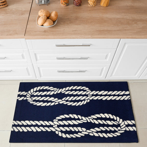 Trans Ocean Liora Manne Capri Ropes Indoor/Outdoor Area Rug - Nautical Stripe Design For Stylish Spaces Navy Polyester,Acrylic Cap23163633