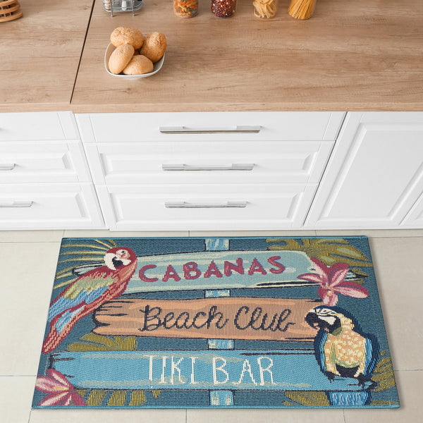 Trans Ocean Liora Esencia Indoor/Outdoor Non-slip Mat With Whimsical Summer Signs For Beach Vibes And Fun Multi Polypropylene,Polyester Ecn23966144