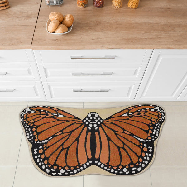 Trans Ocean Liora Esencia Monarch Butterfly Indoor/Outdoor Mat - Striking Orange Design, 3'3" X 1'9" Shape Orange Polypropylene,Polyester Ecn33961317