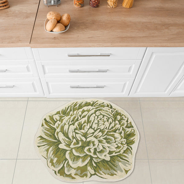 Trans Ocean Liora Manne Esencia Peony Indoor/Outdoor Non-slip Mat - Vibrant Floral Design For Any Space Green Polypropylene,Polyester Ecnd3962306