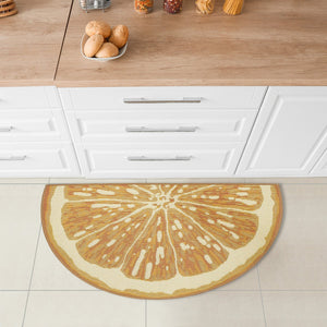 Trans Ocean Liora Esencia Lemon Indoor/Outdoor Mat - Whimsical Yellow Slice Design, 3'3" X 2'1" Half Round Yellow Polypropylene,Polyester Ecnh3961209