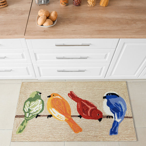 Trans Ocean Liora Manne Frontporch Birds Indoor/Outdoor Area Rug - Beautifully Crafted For Transitional Spaces Natural Polyester,Acrylic Ftp23445712
