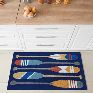 Trans Ocean Liora Manne Frontporch Nautical Paddles Indoor/Outdoor Mat - Vibrant Boating Design For Any Space Navy Polyester,Acrylic Ftp12450833