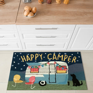 Trans Ocean Liora Manne Frontporch Happy Camper Indoor/Outdoor Mat - Charming Rug For Nature Lovers’ Spaces Navy Polyester,Acrylic Ftp34454247