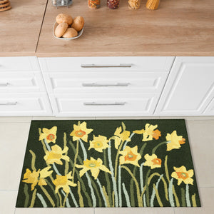 Trans Ocean Liora Manne Frontporch Daffodil Indoor/Outdoor Area Rug - Vibrant Floral Design For Any Space Green Polyester,Acrylic Ftp23456006