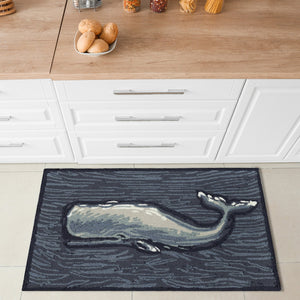 Trans Ocean Liora Manne Frontporch Whale Indoor/Outdoor Mat - Stunning Coastal Design For Modern Spaces Blue Polyester,Acrylic Ftp12471804
