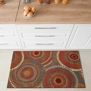 Trans Ocean Liora Manne Marina Circles Pillow - Contemporary Geometric Design For Indoor/Outdoor Elegance Orange Polypropylene,Polyester Mna34803517