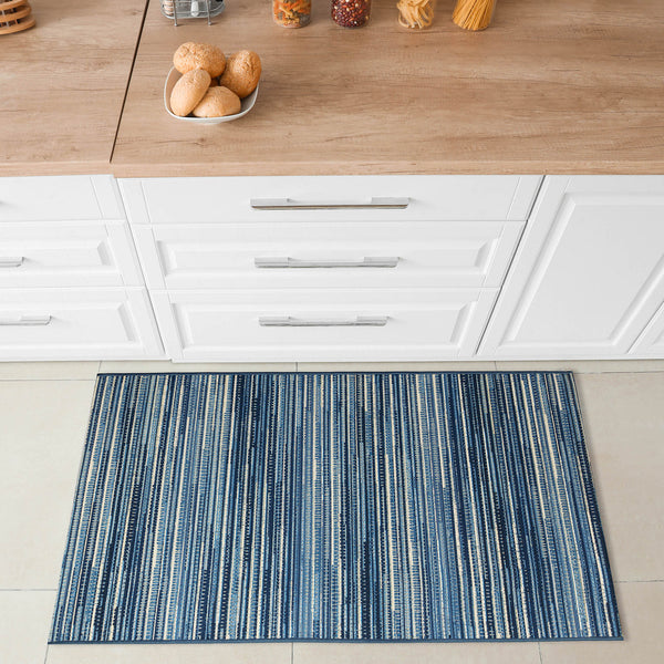 Trans Ocean Liora Manne Marina Stripes Area Rug - Stylish Indoor/Outdoor Geometric Design For Every Space Blue Polypropylene,Polyester Mna34805203