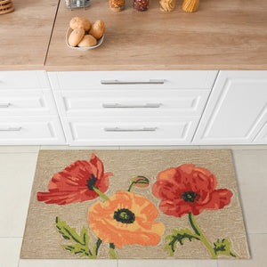 Trans Ocean Liora Manne Ravella Icelandic Poppies Area Rug - Stunning Botanical Design For Indoor/Outdoor Spaces Natural Polypropylene,Acrylic Rvl23227212