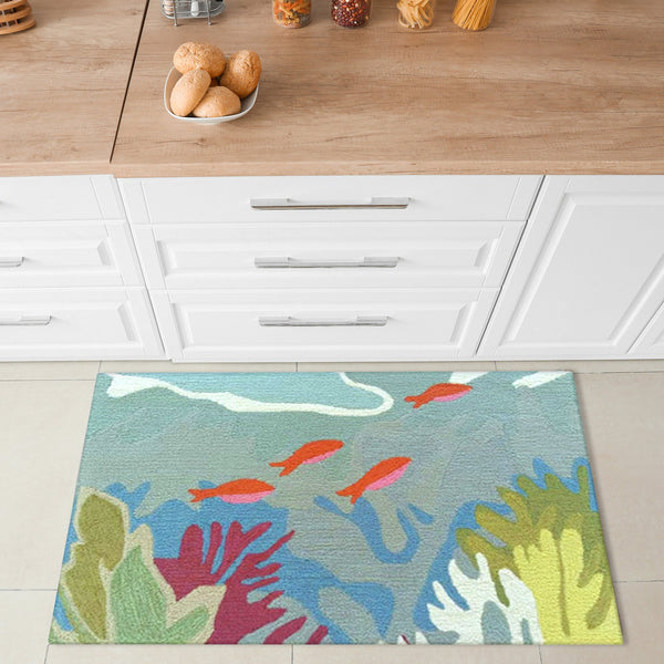 Trans Ocean Liora Manne Ravella Ocean View Hand-tufted Area Rug For Indoor/Outdoor Spaces - Stylish & Durable Blue Polypropylene,Acrylic Rvl34227503