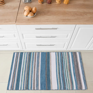 Trans Ocean Liora Manne Sonoma Malibu Stripe Indoor/Outdoor Area Rug - Stylish Hand Woven Geometric Accent Blue Polyester,Acrylic Sno23625804