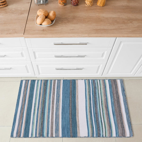 Trans Ocean Liora Manne Sonoma Malibu Stripe Indoor/Outdoor Area Rug - Stylish Hand Woven Geometric Accent Blue Polyester,Acrylic Sno23625804