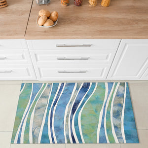 Trans Ocean Liora Manne Visions Iii Wave Indoor/Outdoor Area Rug - Durable, Artful Design For Any Space Blue Polyester Veb23312604