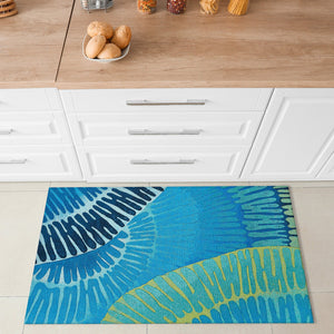 Trans Ocean Liora Manne Visions Iv Cirque Indoor/Outdoor Pillow - Vibrant Botanical Art For Stylish Spaces Blue Polyester Vgh23430204