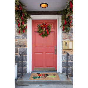 Trans Ocean Liora Manne Frontporch Holiday Hounds Area Rug – Charming Dachshunds In Vibrant Christmas Sweaters Natural Polyester,Acrylic Ftp23156612