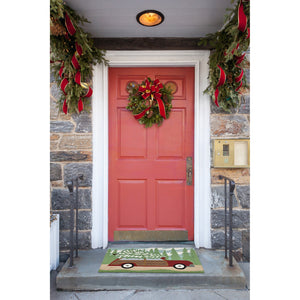 Trans Ocean Liora Manne Frontporch Woody Wonderland Holiday Mat - Whimsical Tree-cutting Scene For Home Décor Green Polyester,Acrylic Ftp34185316