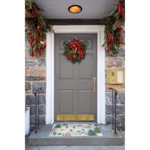 Trans Ocean Liora Manne Esencia Gone Skating Indoor/Outdoor Mat - Whimsical Winter Fun With Colorful Skaters Blue Polypropylene,Polyester Ecn34964703