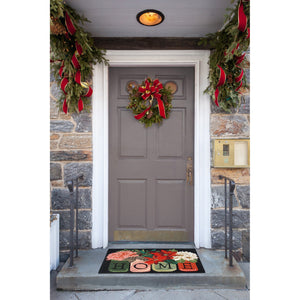 Trans Ocean Liora Manne Frontporch Holiday Home Indoor/Outdoor Rug With Rustic Floral Scene For All Seasons Black Polyester,Acrylic Ftp23452048
