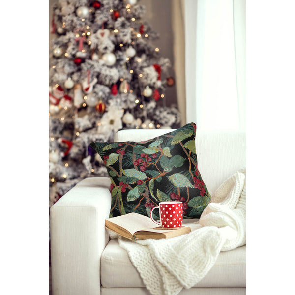 Trans Ocean Liora Manne Marina Holly Field 18" Decorative Pillow - Indoor/Outdoor Botanical Leaf Design In Green Green Polypropylene,Polyester 7mr8s965006