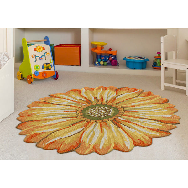 Trans Ocean Liora Manne Frontporch Sunflower Indoor/Outdoor Mat - Vibrant Floral Design For Any Space Yellow Polyester,Acrylic Ftpd3141709