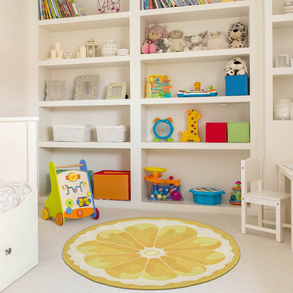 Trans Ocean Liora Manne Frontporch Lemon Slice Indoor/Outdoor Mat – Whimsical, Durable Rug For Any Space Yellow Polyester,Acrylic Ftpd3155609