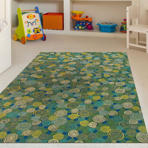 Trans Ocean Liora Manne Visions Iii Giant Swirls Indoor/Outdoor Area Rug - Durable, Artful Accent For Any Space Green Polyester Veb46310203
