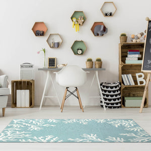 Trans Ocean Liora Manne Capri Coastal Indoor/Outdoor Area Rug - Vibrant Tropical Design For Any Space Blue Polyester,Acrylic Cap46162004