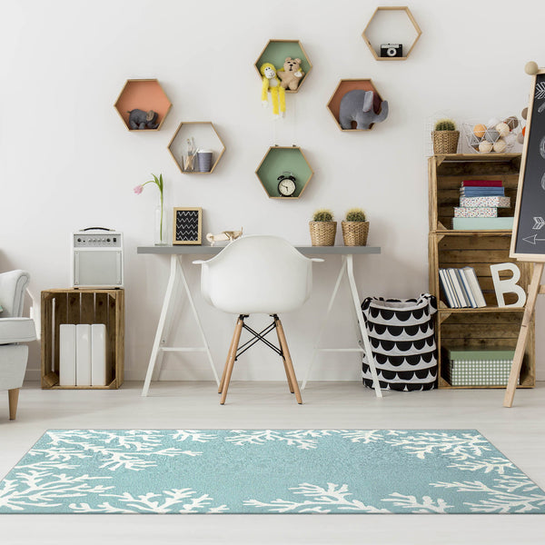 Trans Ocean Liora Manne Capri Coastal Indoor/Outdoor Area Rug - Vibrant Tropical Design For Any Space Blue Polyester,Acrylic Cap46162004