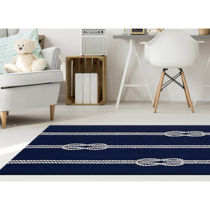 Trans Ocean Liora Manne Capri Ropes Indoor/Outdoor Area Rug - Nautical Stripe Design For Stylish Spaces Navy Polyester,Acrylic Cap23163633