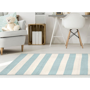 Trans Ocean Liora Manne Sorrento Rugby Stripe Indoor/Outdoor Area Rug – Hand Woven Geometric Accent For Style Blue Polyester,Acrylic Srn57630293
