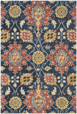 Safavieh Roslyn 565a Navy Multi Area Rug - Hand-tufted Wool, Luxurious 9x12 Ft, Timeless Indian Heritage Design Navy ,Multi Wool Ros565a-9