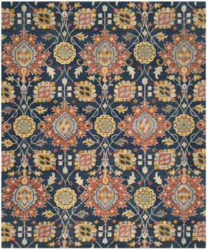 Safavieh Roslyn 565a Navy Multi Area Rug - Hand-tufted Wool, Luxurious 9x12 Ft, Timeless Indian Heritage Design Navy ,Multi Wool Ros565a-9